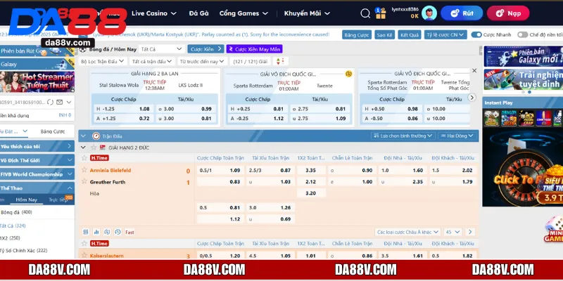 Saba Sports luôn cập nhật mức tỷ lệ kèo hấp dẫn