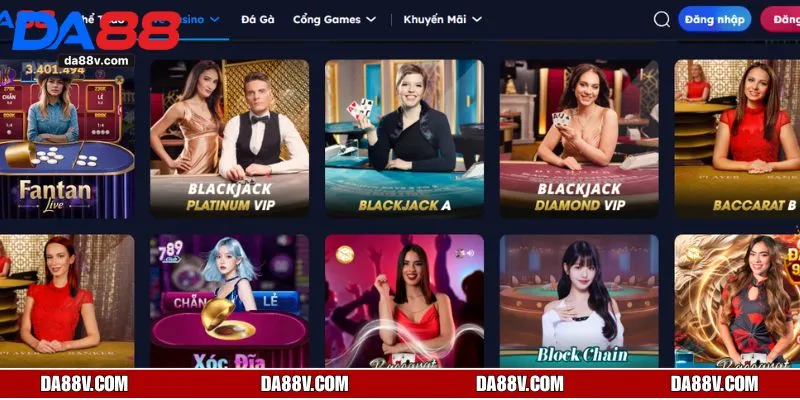 Top game live casino DA88 nên trải nghiệm năm 2025